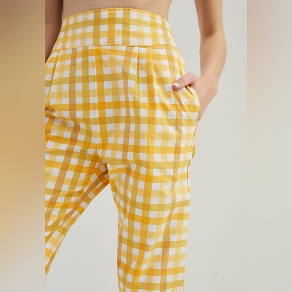 Like new! Anthropologie S/W/F gingham tapered pants - Picture 2 of 8